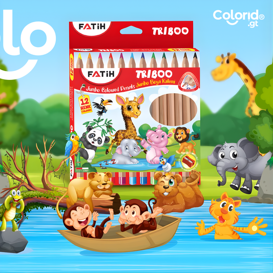 Lápices de colores jumbo Fatih Triboo 12 colores