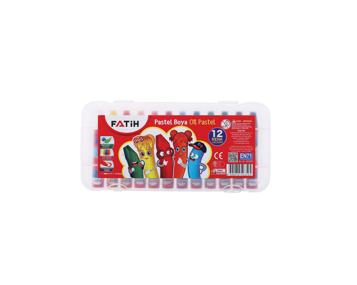 Crayones pastel Fatih en bolsa 12 colores