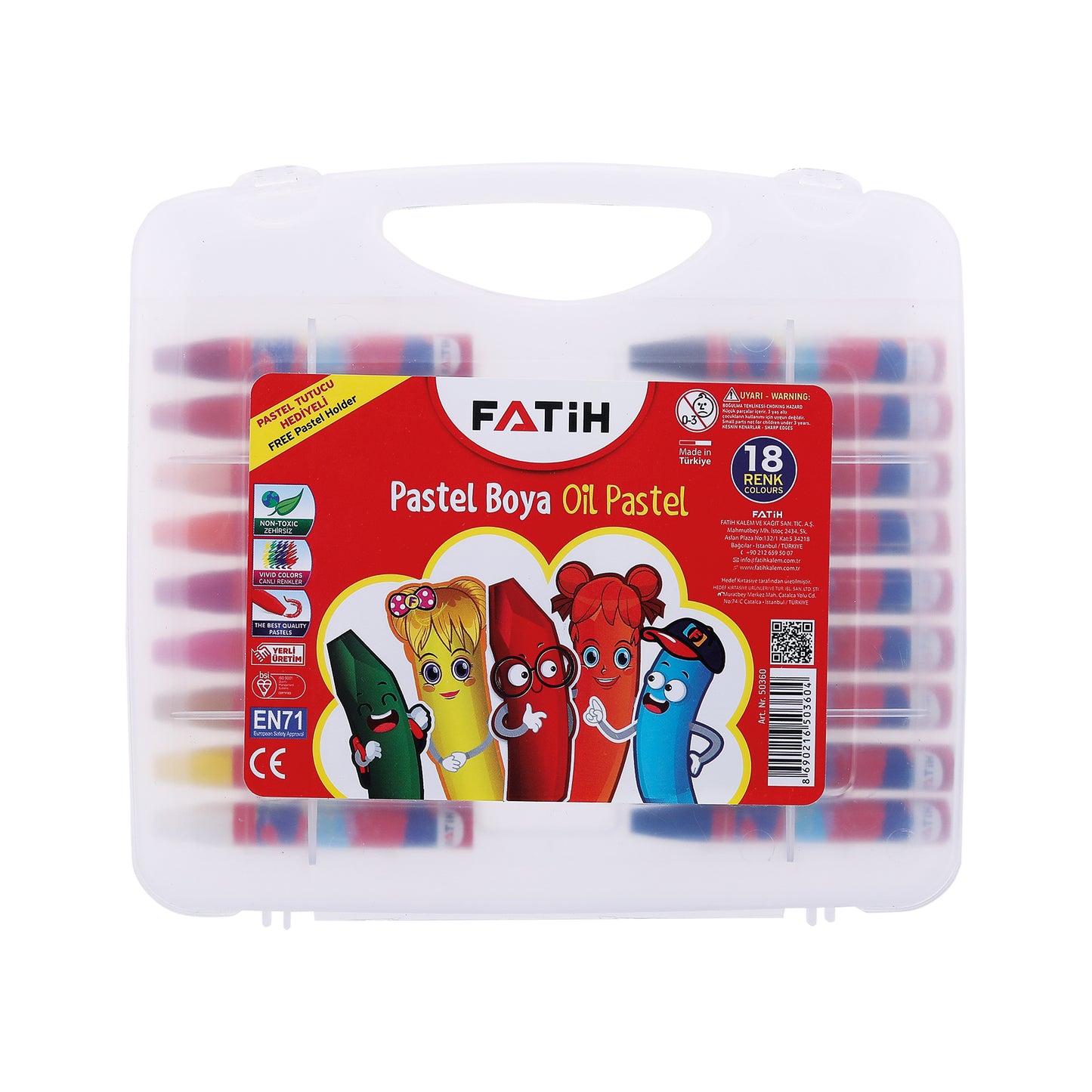 Crayones pastel Fatih en bolsa 18 colores