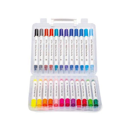 Marcadores punta pincel Doble punta x 24 Unds OE-097