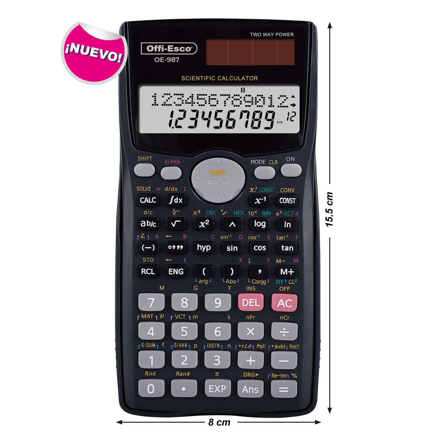 Calculadora científica 12 dígitos – 401 funciones OE-987 OFFIESCO
