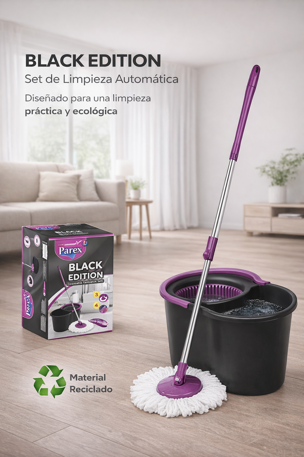 TRAPEADOR DE LIMPIEZA AUTOMÁTICA PAREX BLACK EDITION