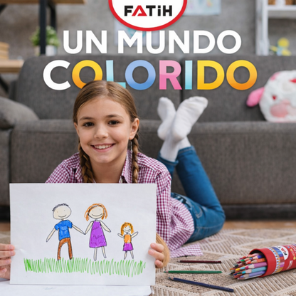 Crayones exagonales Fatih 24 colores en tubo de aluminio