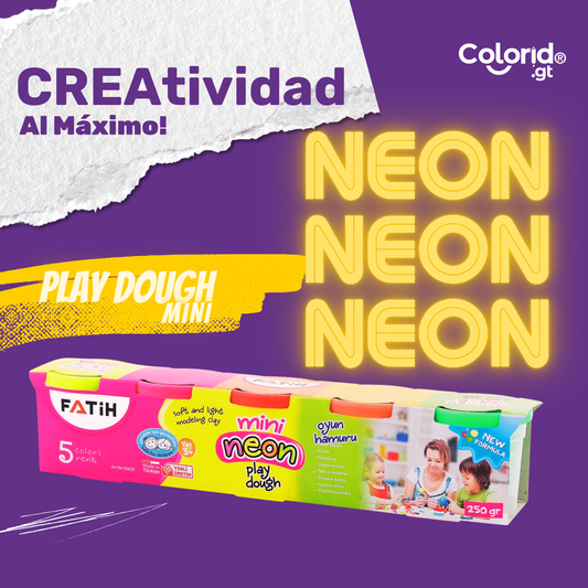Play dough Mini 5 piezas Neón