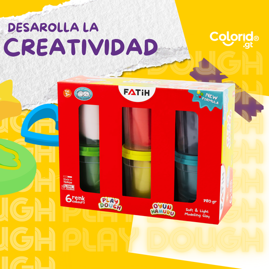Estuche play dough 6 pzas