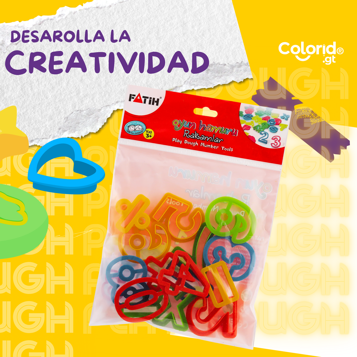 Molde para play fough numeros
