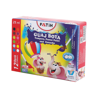 Tempera Fatih 12 colores 25 ml