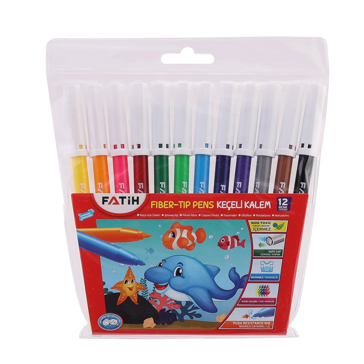 Marcadores Fatih 12 colores en bolsa plastica