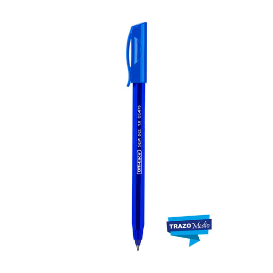 Bolígrafo Azul semi gel 1.0 m trazo medio super suave docena