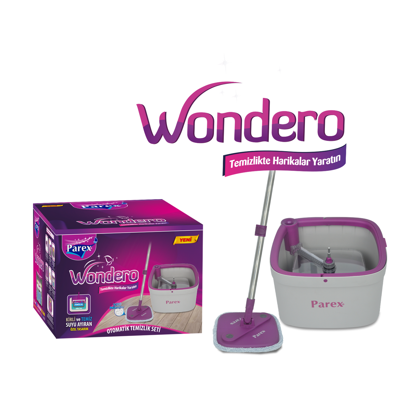 Trapeador Automático Parex Wondero – Sistema que Separa Agua Limpia y Sucia