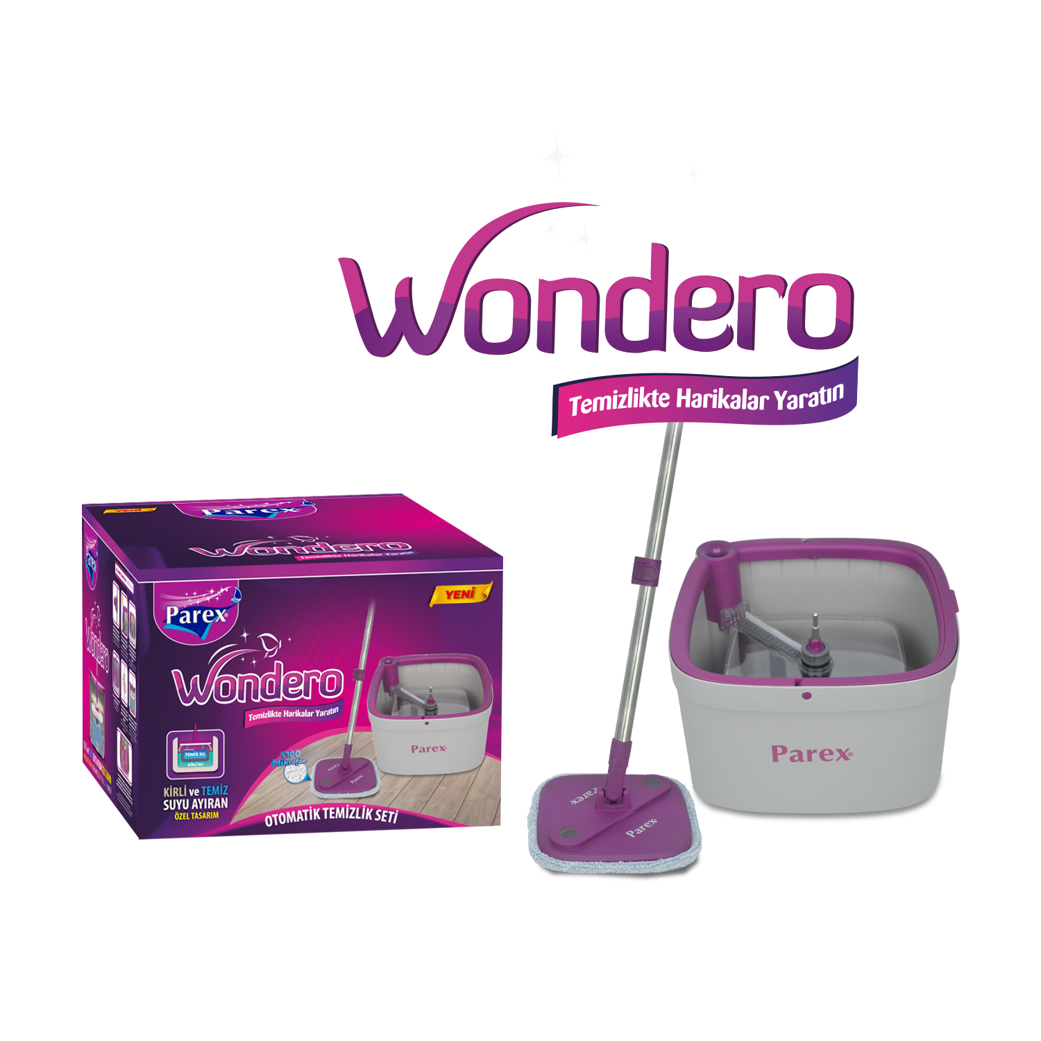 Trapeador Automático Parex Wondero – Sistema que Separa Agua Limpia y Sucia