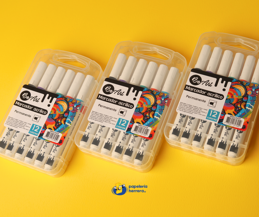 MARCADOR ACRILICO BE ART 12COL. ESTUCHE PLASTICO