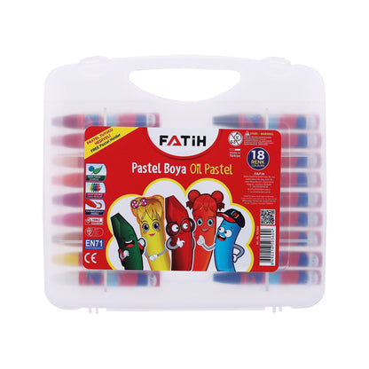 Crayones pastel Fatih en estuche plastico 18 colores