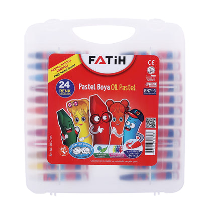 Crayones pastel Fatih en estuche plastico  24 colores