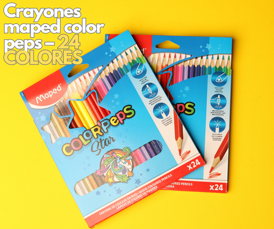 CRAYON MAPED COLOR PEPS TRIANGULAR LARGO 24 COLORES
