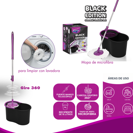 TRAPEADOR DE LIMPIEZA AUTOMATICA PAREX BLACK EDITION