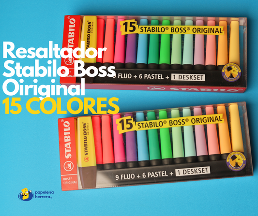 RESALTADOR STABILO BOSS 15 UNID. ORIGINAL