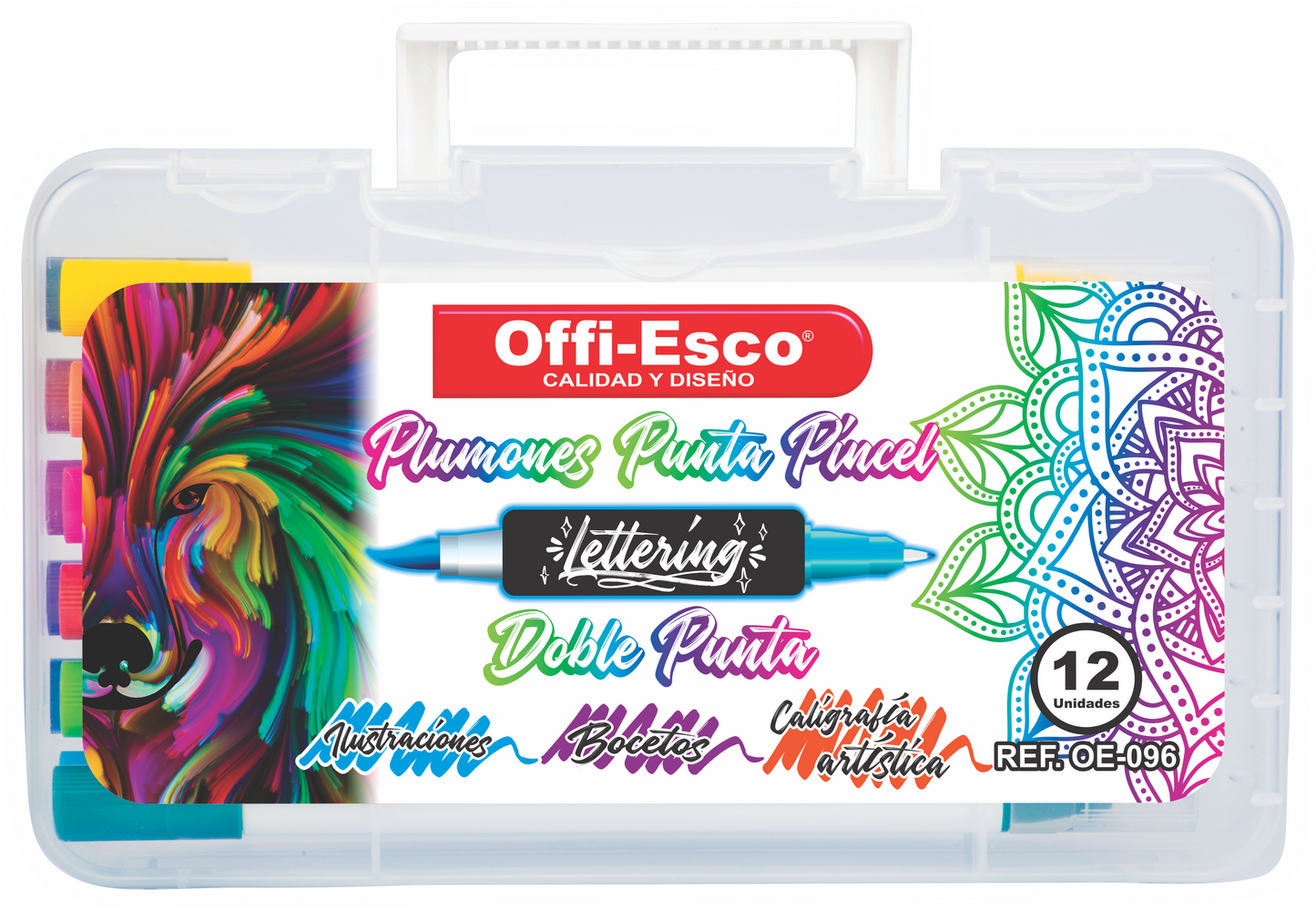 Marcadores punta pincel Doble punta x 12 Unds OE-096