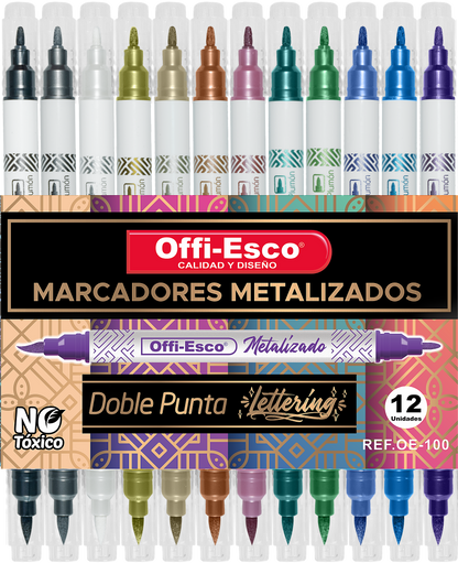 Marcadores metalizados doble punta OE-100