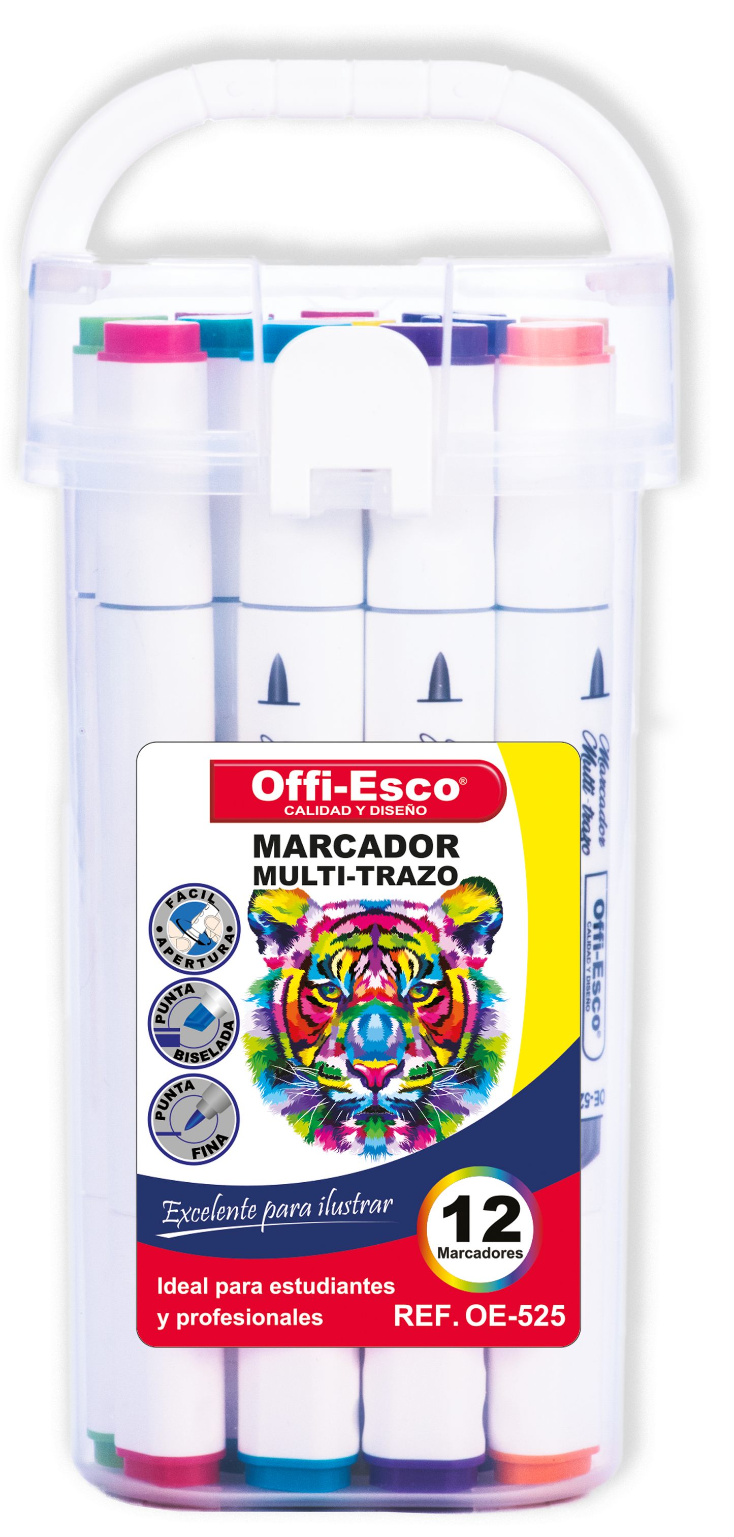 Marcador permanente multi-trazo x 12 Unds OE-525-12