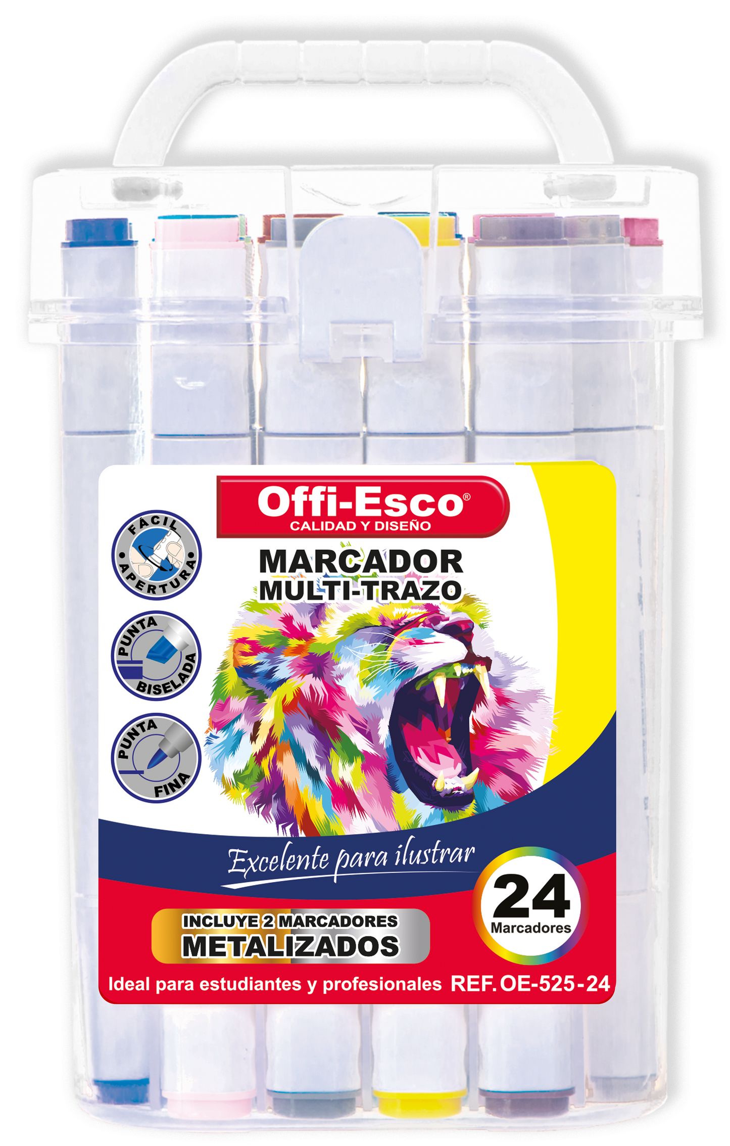 Marcador permanente multi-trazo x 24 Unds OE-525-24