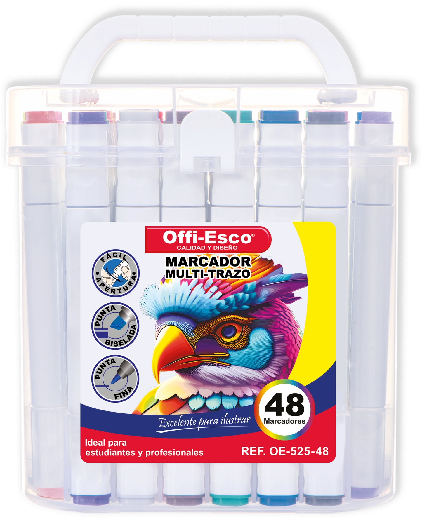 Marcador permanente multi-trazo x 48 Unds OE-525-48
