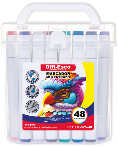 Marcador permanente multi-trazo x 48 Unds OE-525-48