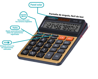 Calculadora electrónica 12 dígitos OE-975 OFFIESCO
