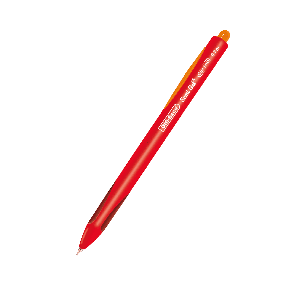 Bolígrafo Retráctil OE-056F Semi Gel Clic PRO Rojo por Docena