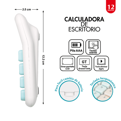 Calculadora electrónica mediana 12 dígitos OE-968