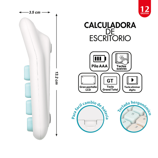 Calculadora electrónica mediana 12 dígitos OE-968