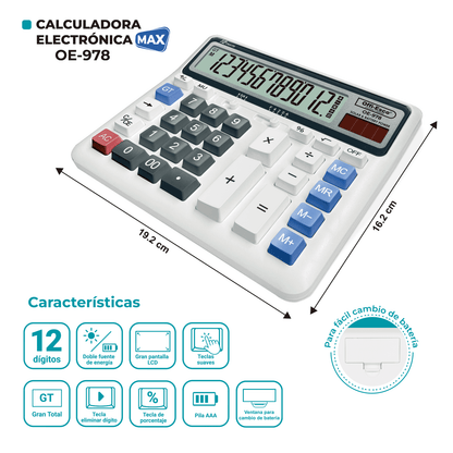Calculadora Electrónica Max Oe-978