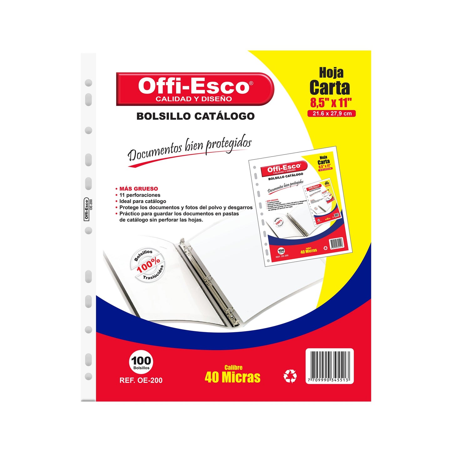 Bolsillo catálogo carta de 40 micras OE-200