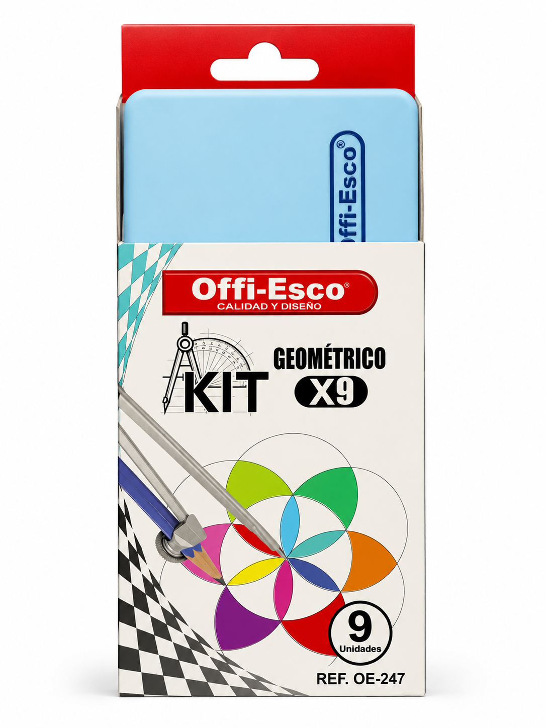 Juego Geometrico Offi-Esto OE-247 kit X9 piezas