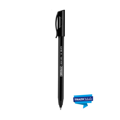 Bolígrafo Negro semi gel 1.0 m trazo medio super suave docena