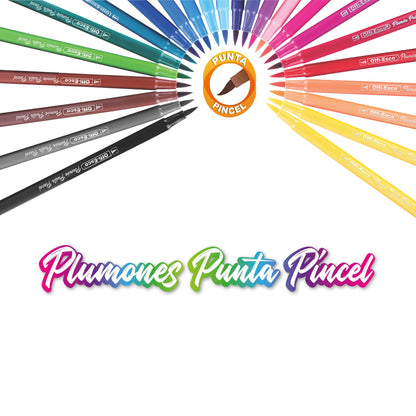 Marcadores punta pincel x 12 Unds OE-090