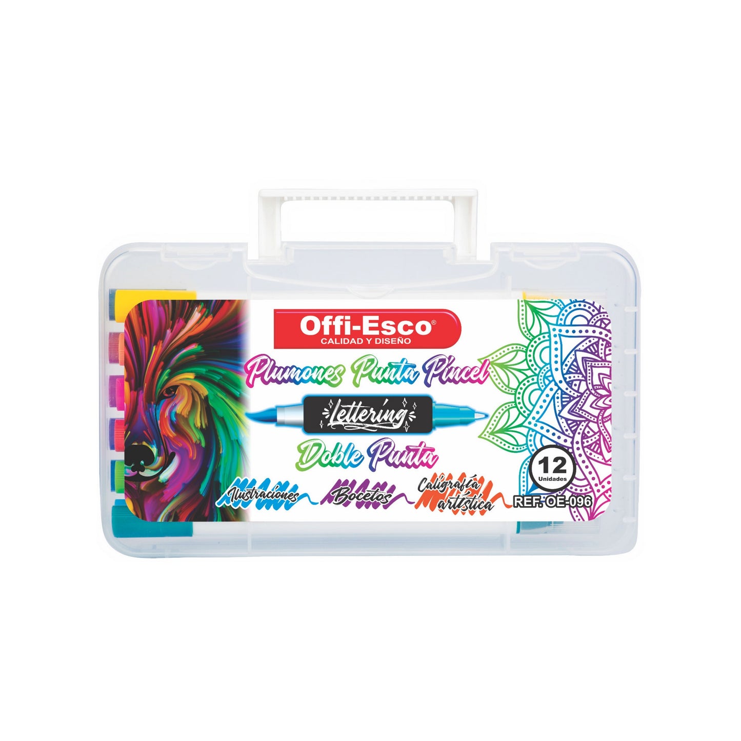 Marcadores punta pincel Doble punta x 12 Unds OE-096