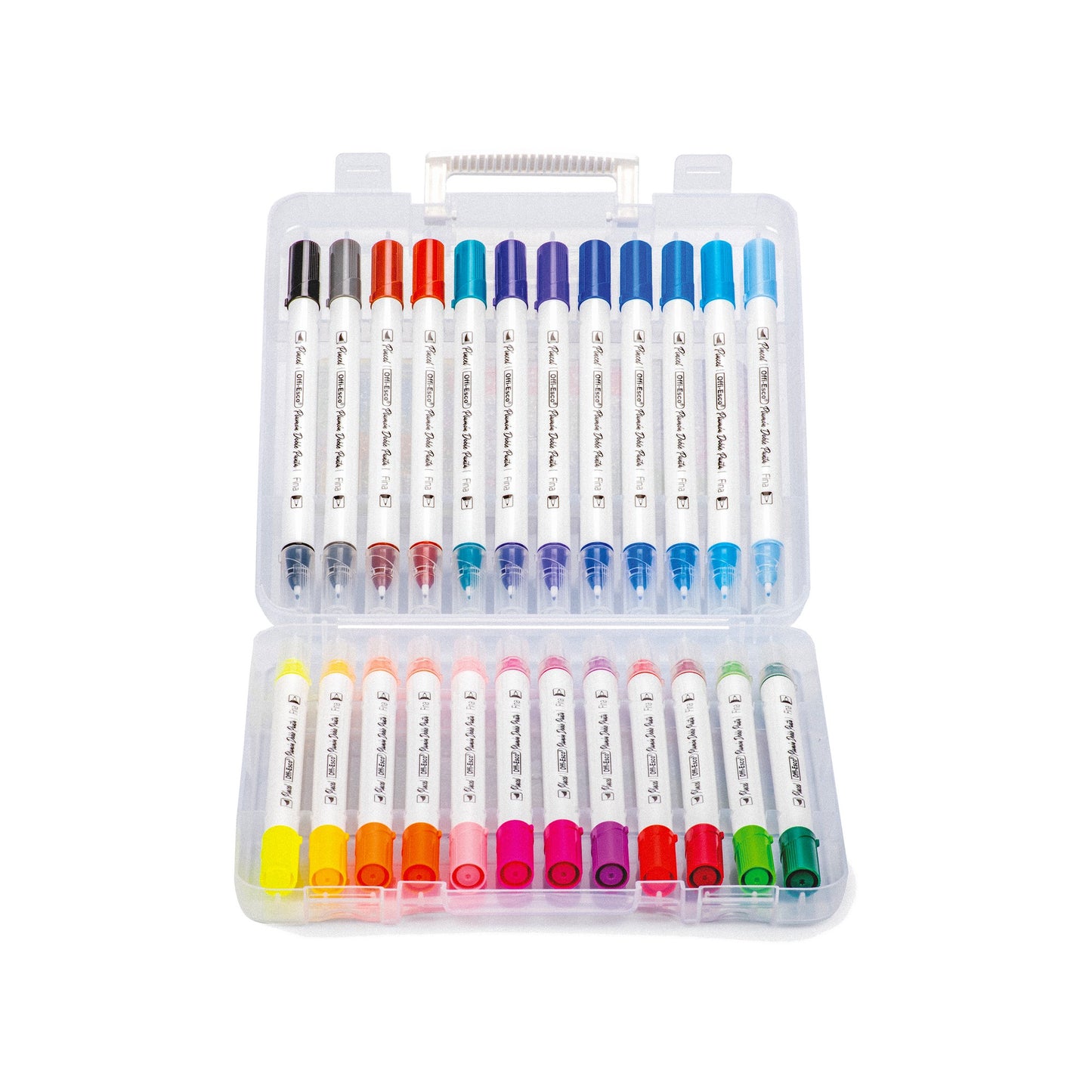 Marcadores punta pincel Doble punta x 24 Unds OE-097