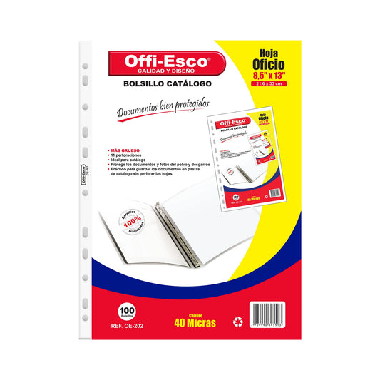 Bolsillo catálogo oficio de 40 micras OE-202