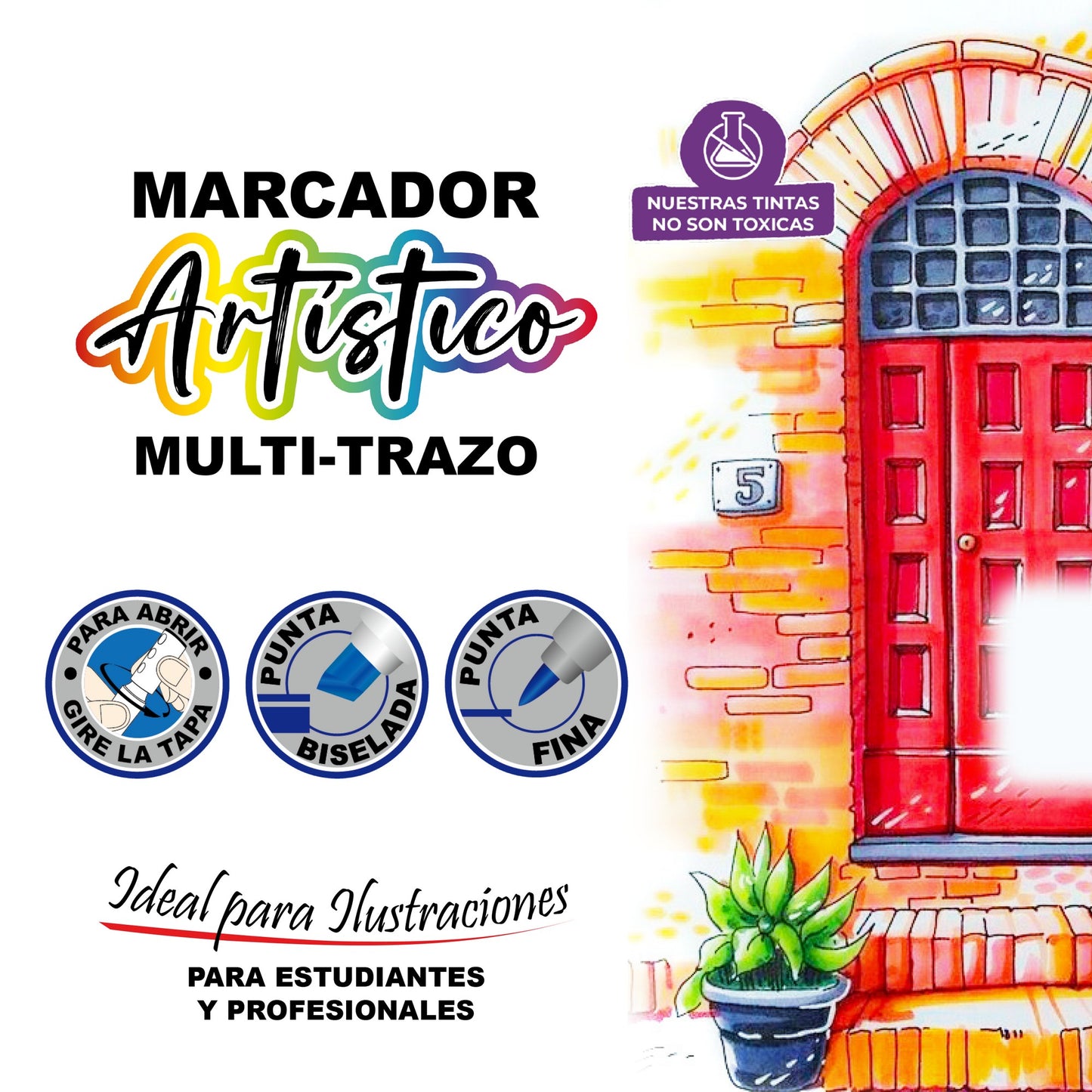 Marcador permanente multi-trazo x 80 Unds OE-525-80