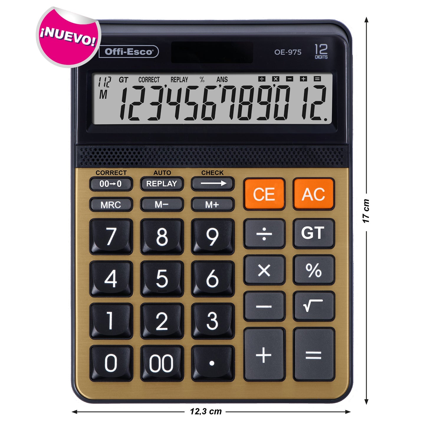 Calculadora electrónica 12 dígitos OE-975 OFFIESCO