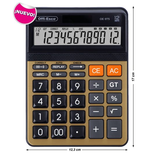 Calculadora electrónica 12 dígitos OE-975 OFFIESCO