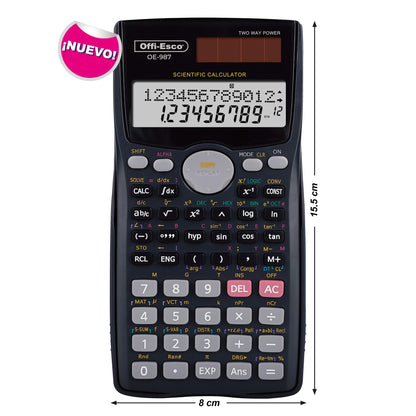 Calculadora científica 12 dígitos – 401 funciones OE-987 OFFIESCO